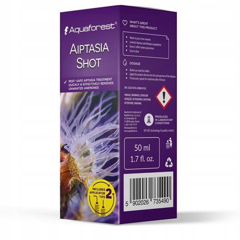 Přípravek Na Hubení Sasanek Aiptasia Majano Mořské Akvárium 50 ML