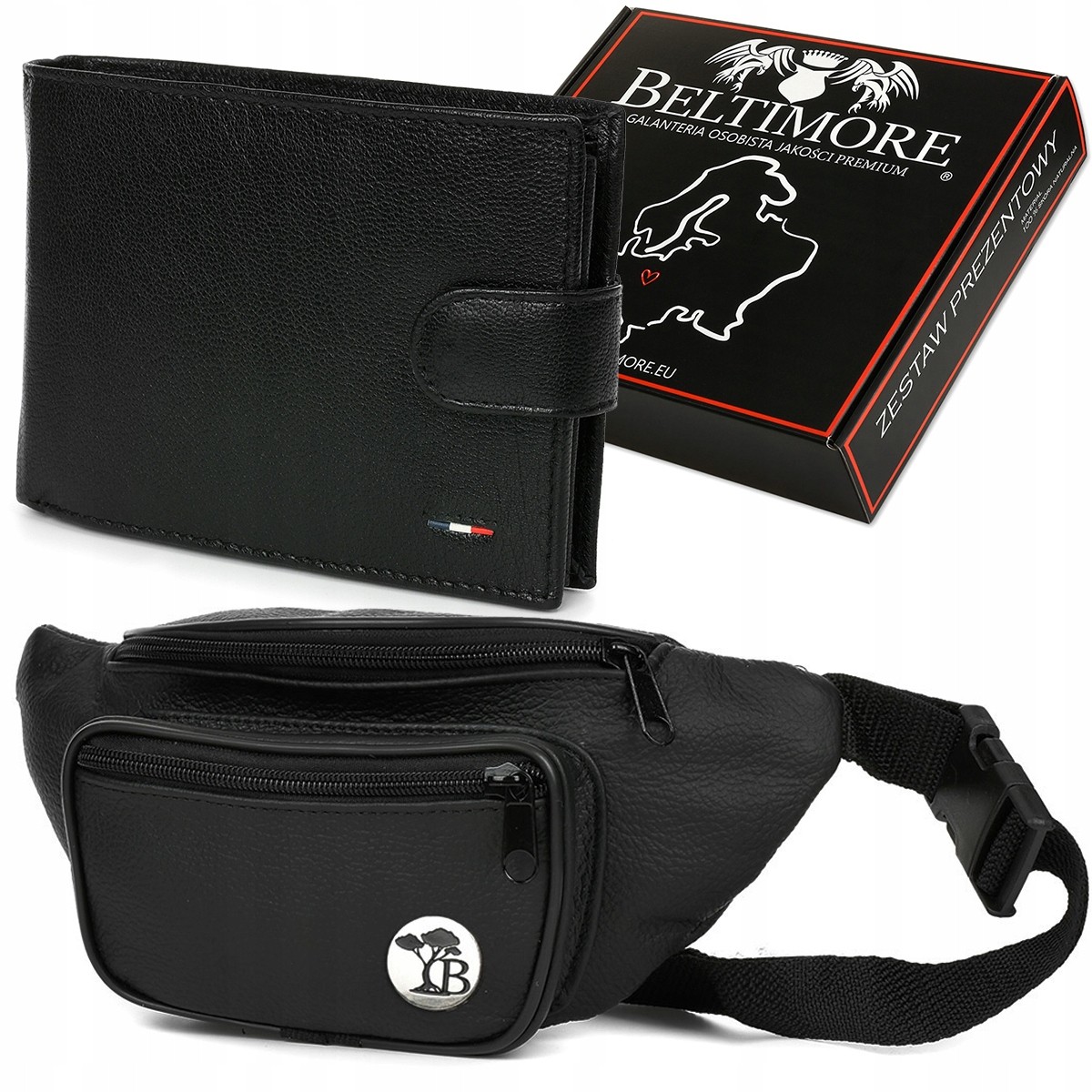 Sada pánských kožených peněženek s taškou Beltimore