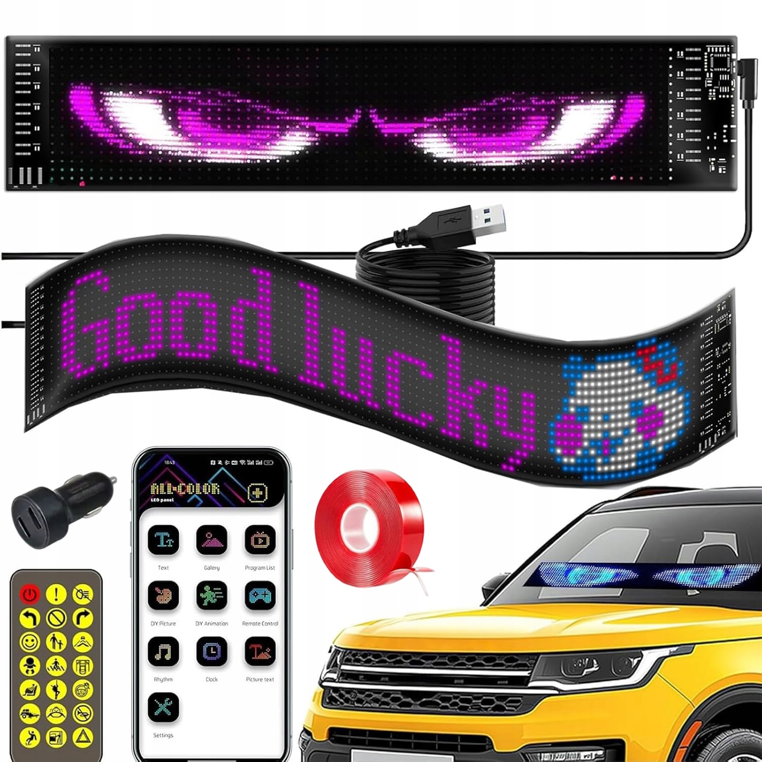 Diy Automobilová Lampa 12*59 CM Ďábelské Oči Led Světlo Automobilové Oči