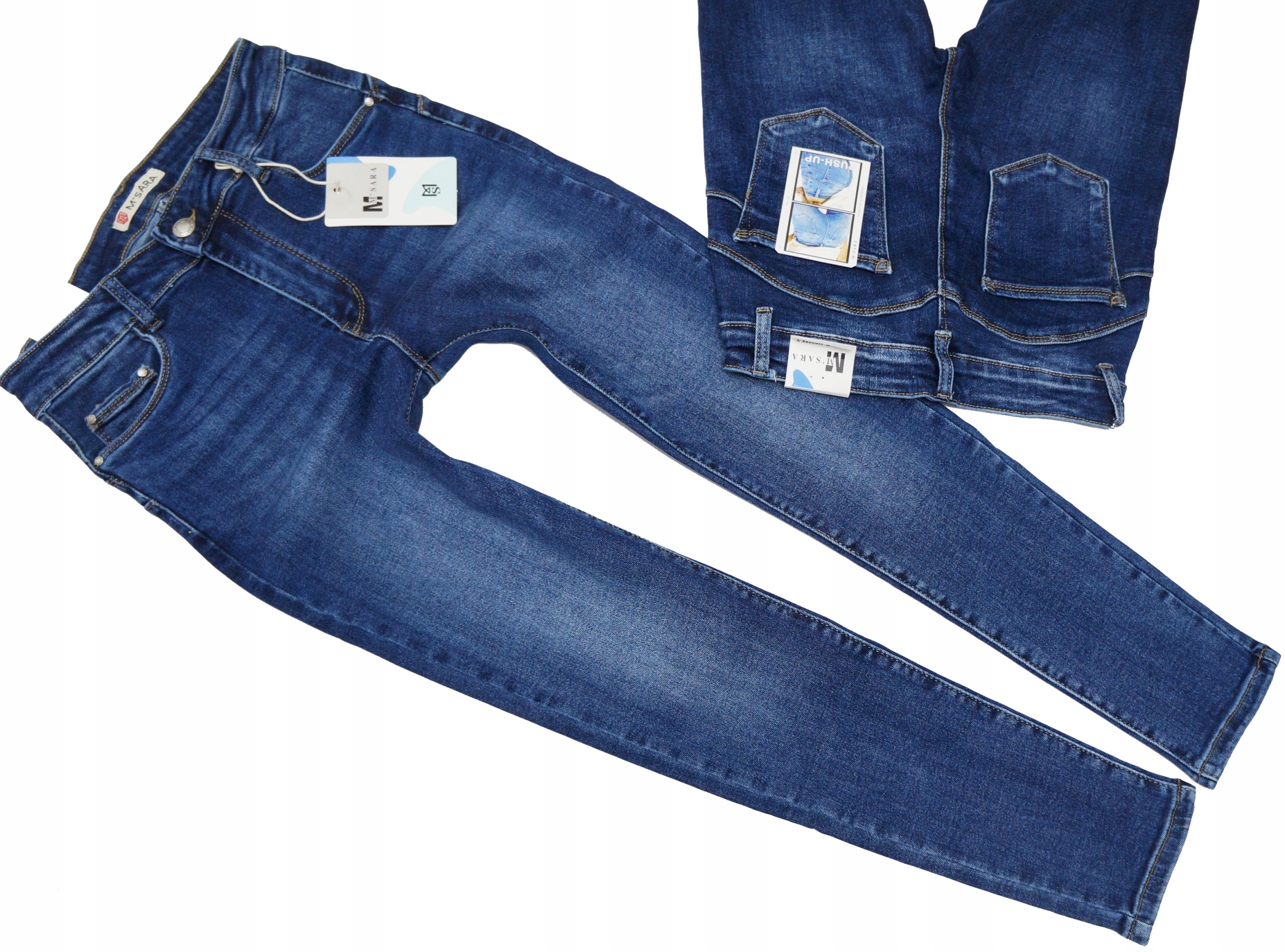 Spodnie Damskie Jeansowe Blue Push-Up Plus Size