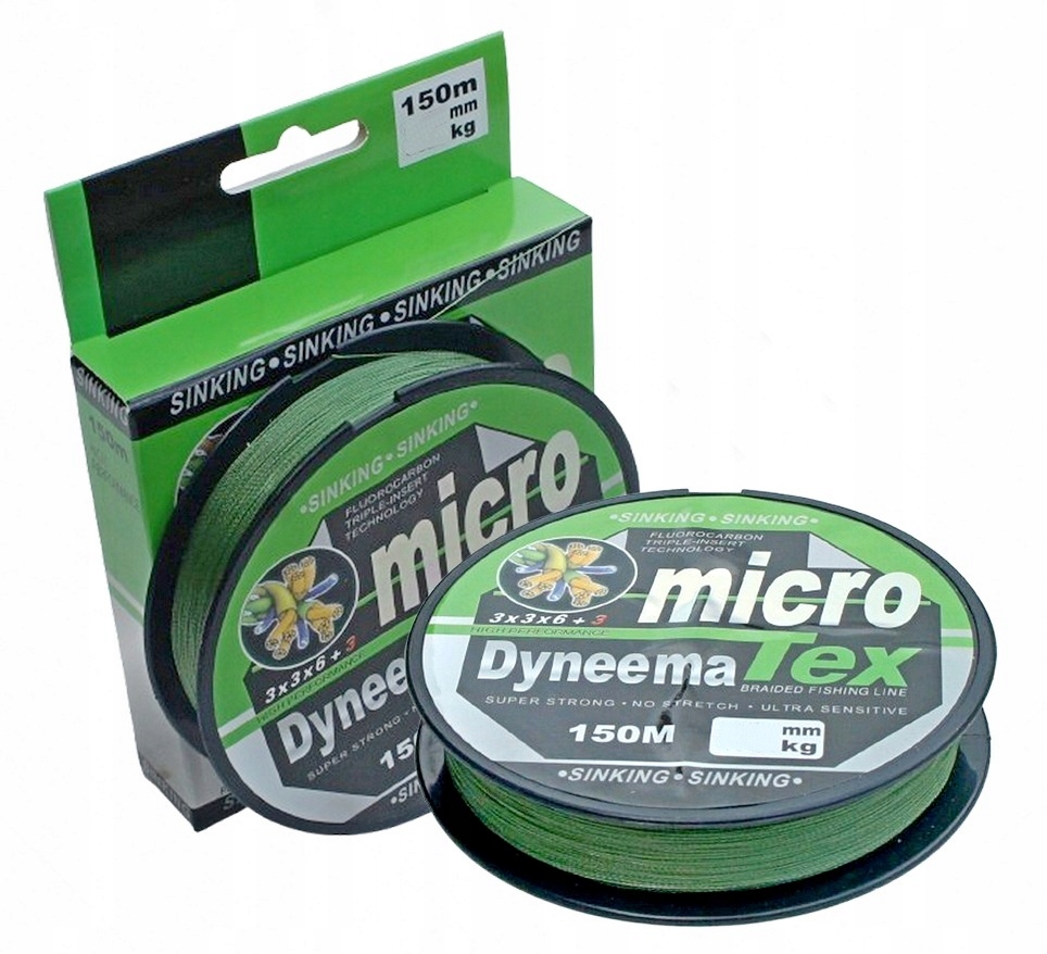 Plecionka Wędkarska Tonąca Dynema Micro Tex Zielona 0,14 mm 9 kg