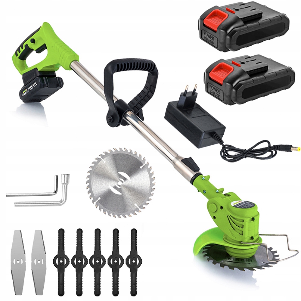 Podkaszarka Akumulatorowa Kosa Ogrodowa Wykaszarka Do Trawy 2XAKU Zestaw