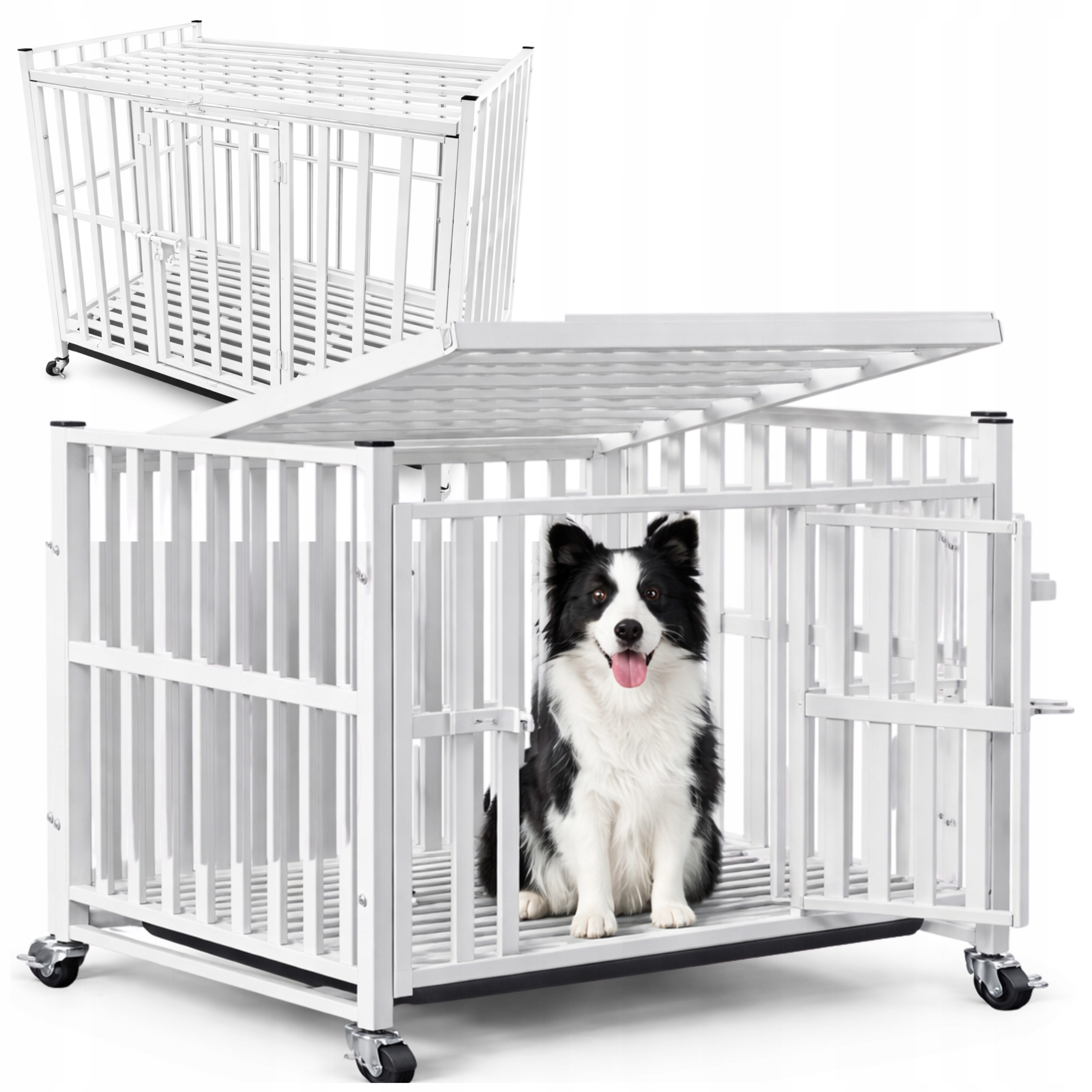 Solidna Klatka dla Psa Kota Kojec Transporter na Kółkach 78x54x70 cm