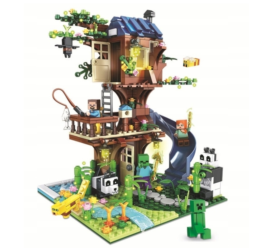 KLOCKI MINECRAFT BUDOWA DOMU DOMEK NA DRZEWIE HOUSE BUILDING