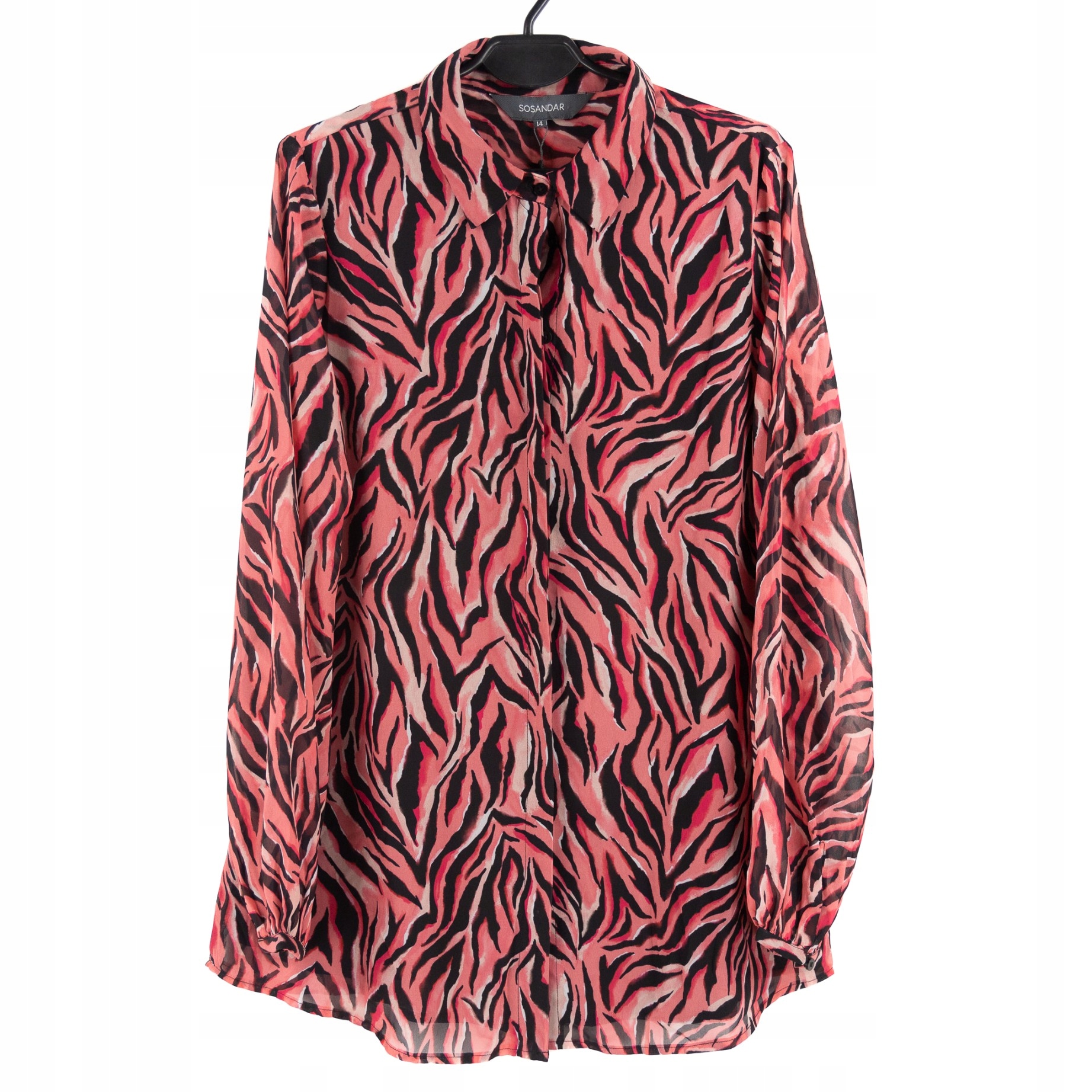 Dámská Košile Sosandar Růžová Dlouhý Rukáv 42
