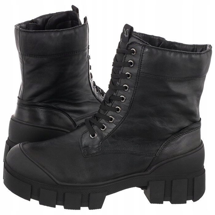 Dámské kožené trapery Dámské Caprice černé 9-25211