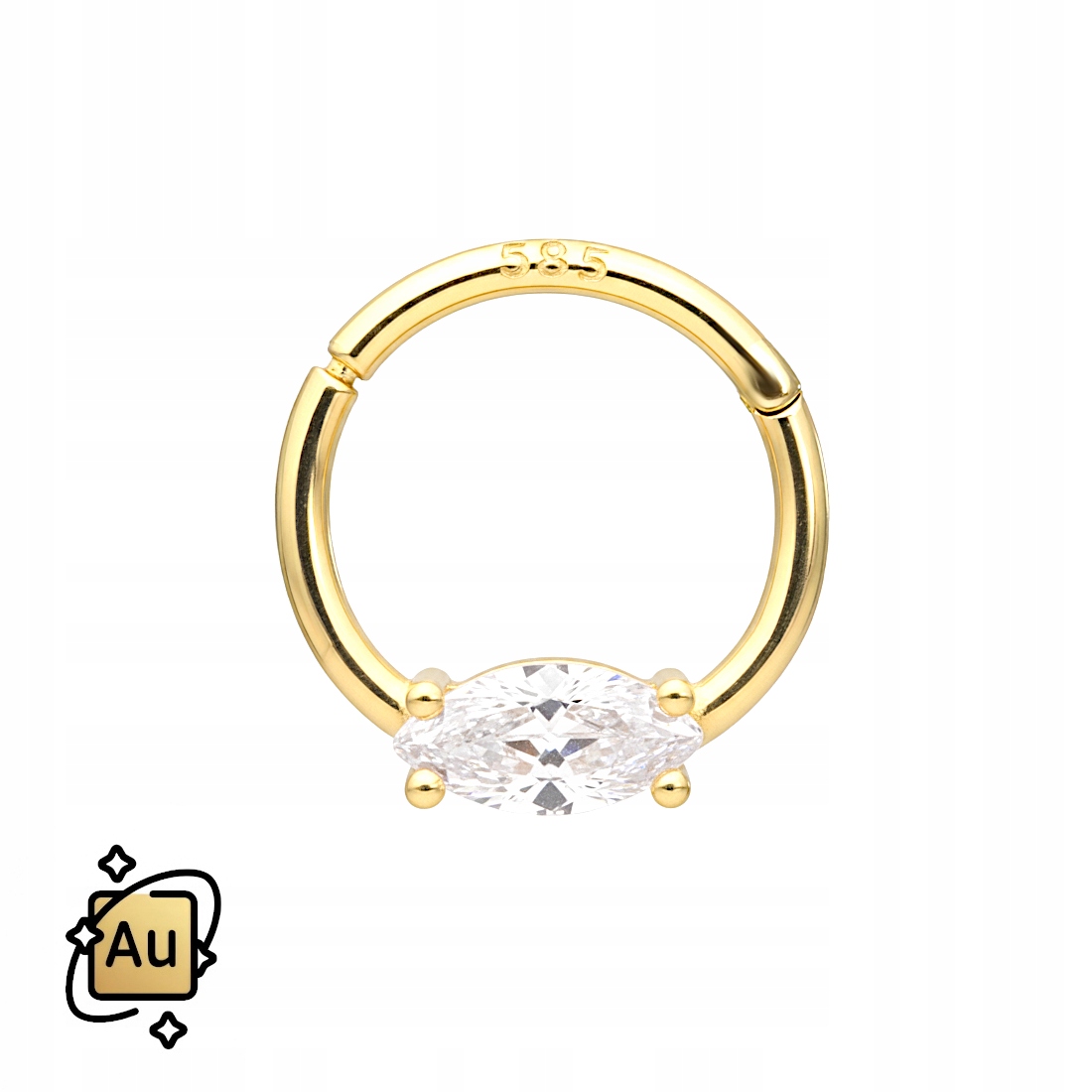 Zlatý ozdobný Clicker kolečko 14K Au 585 1,2/8 mm