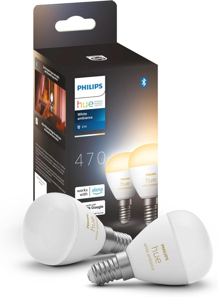 Led žárovka Philips Hue White E14 2700K 470 lm teplá bílá 2 kusy