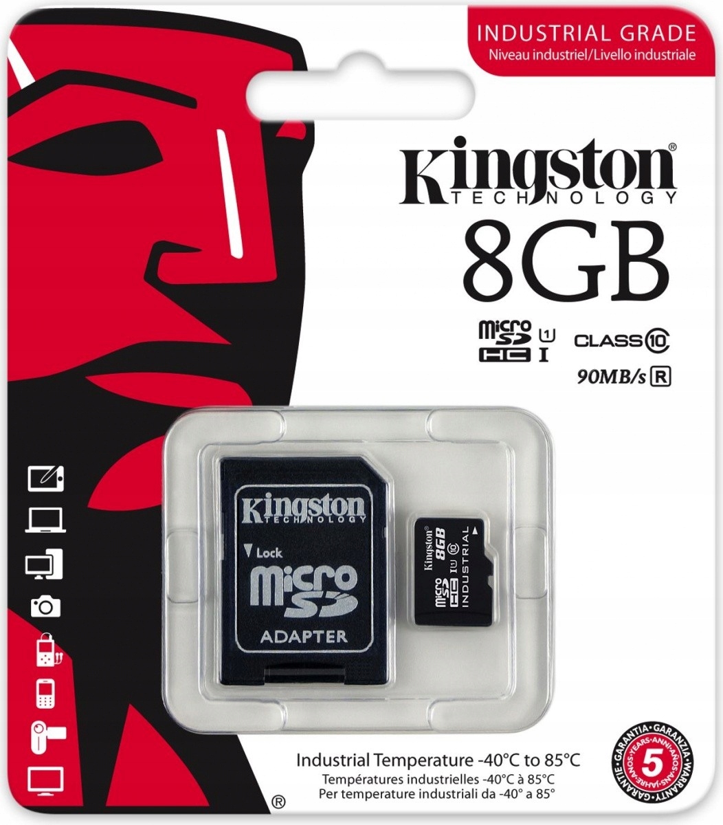 Kingston Karta microSD 8GB CL10 Uhs-i Industrial