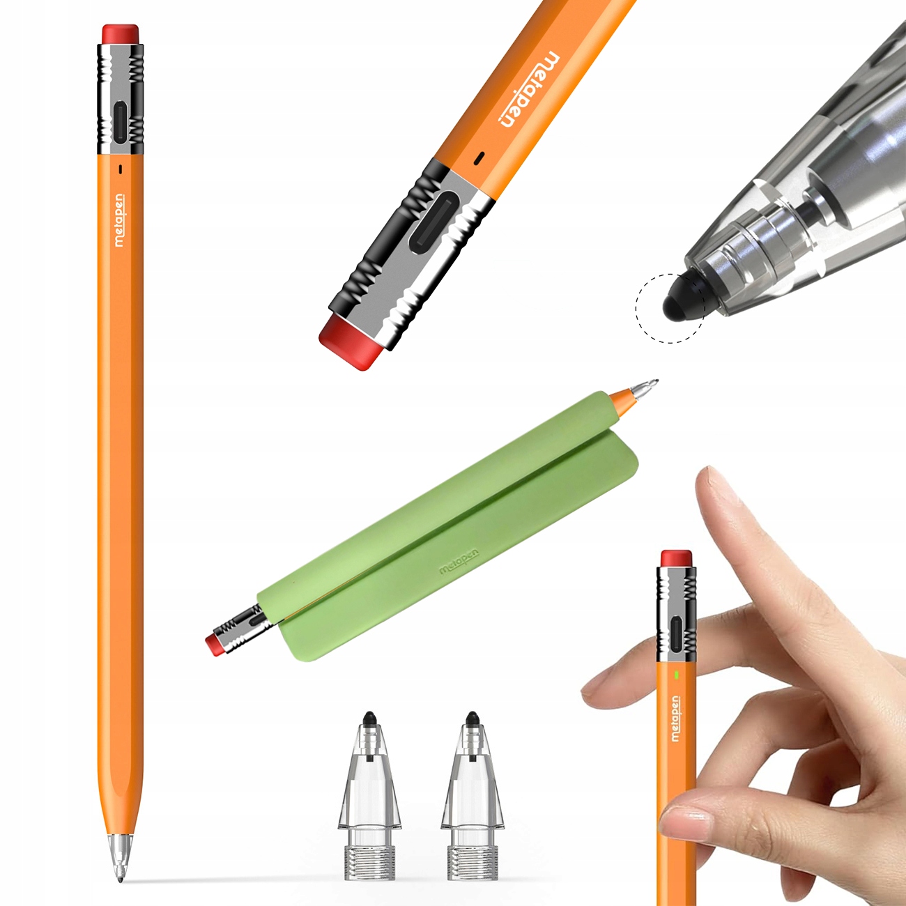 Dotykové Pero Metapen Pencil AIR8 Pro X Pro Ipad Oranžový, Dlouhá Doba Provozu