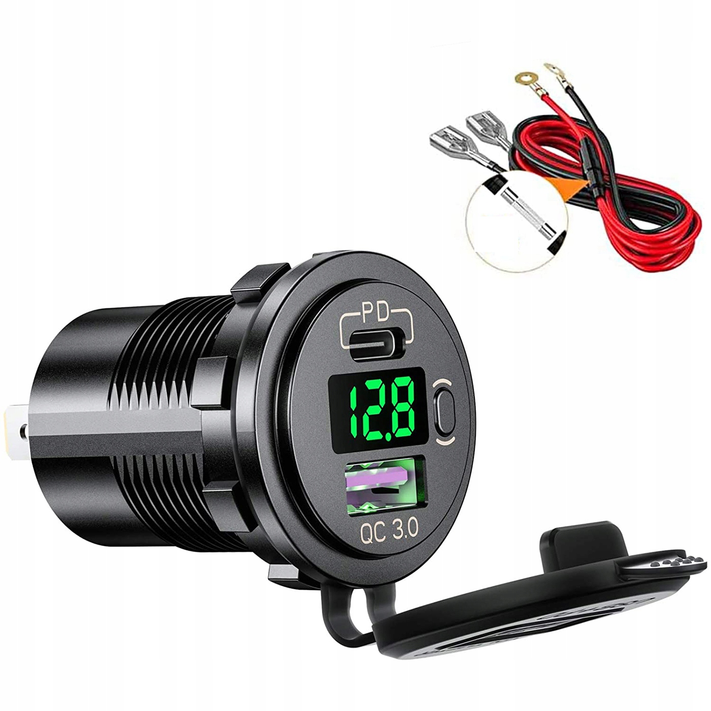 

Ładowarka Samochodowa Gniazdo Dwuportowe Usb QC3.0