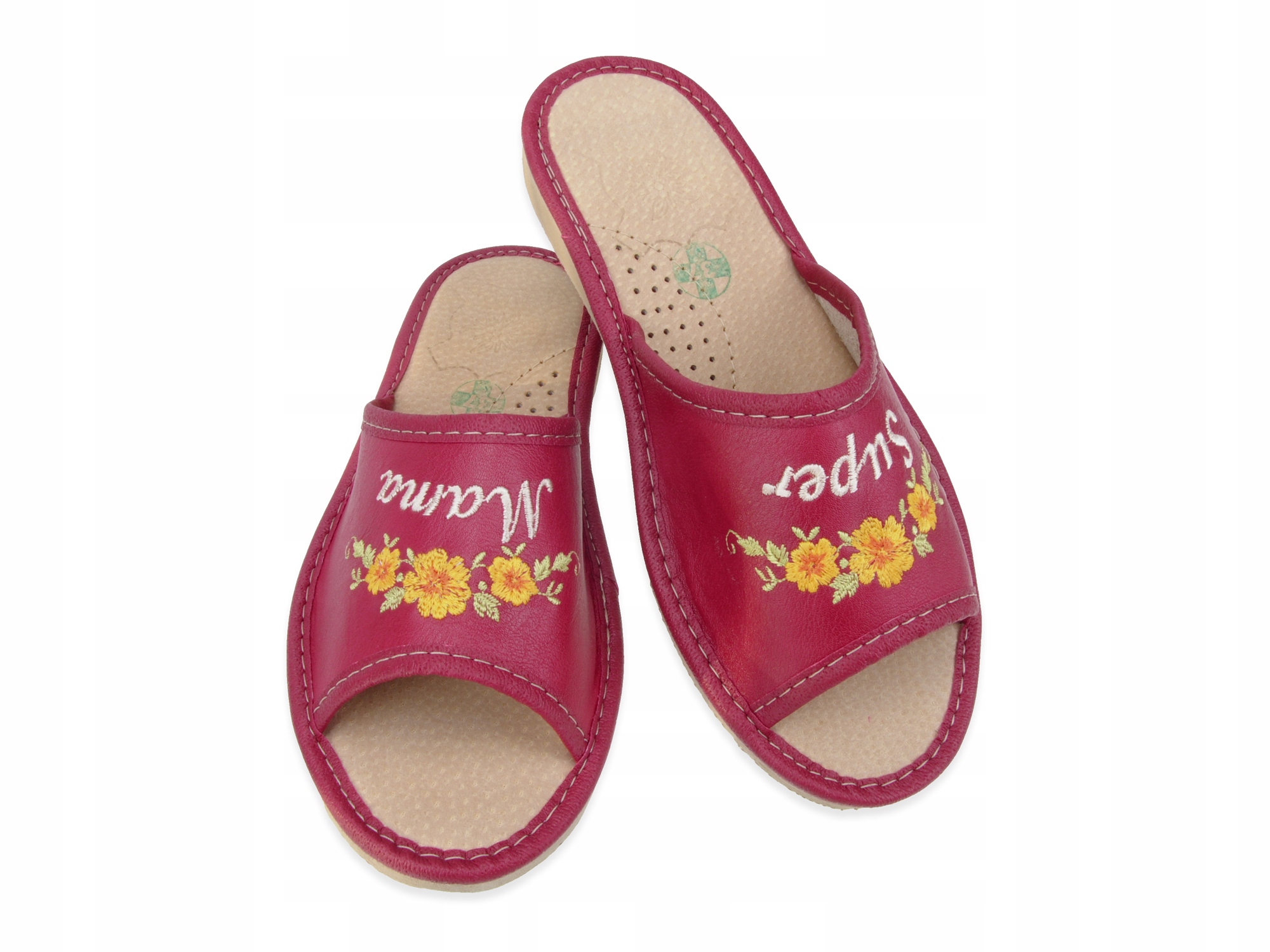 PREZENT Kapcie haft SUPER MAMA - Dzień Matki nr 42 Rozmiar 42