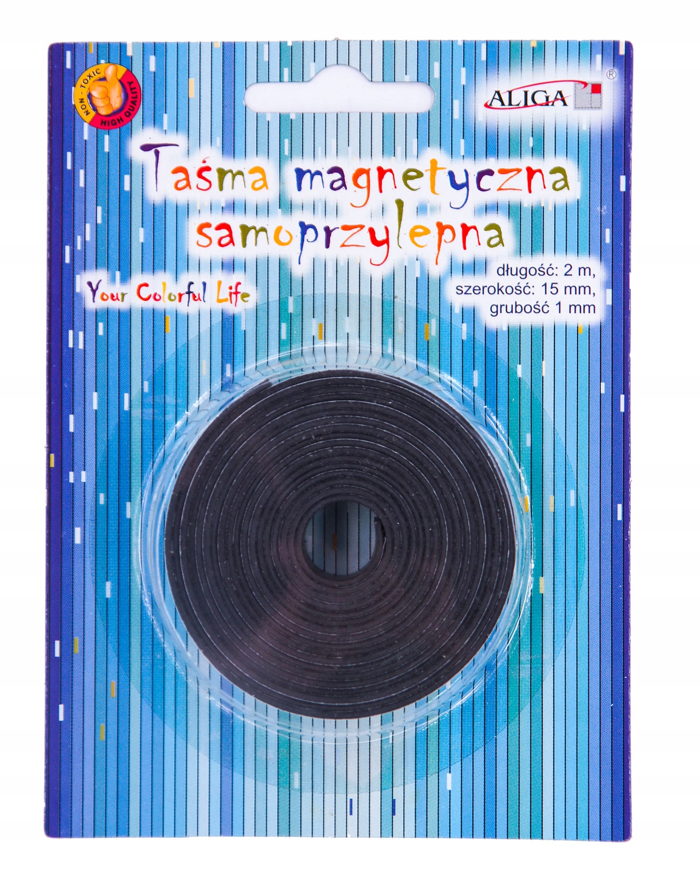 

Taśma magnetyczna samoprzylepna czarna magnes 2m