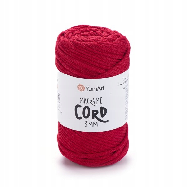 YarnArt Macrame Cord 3mm 773 růžová šňůra makramé sada 4 x 250 g 85m
