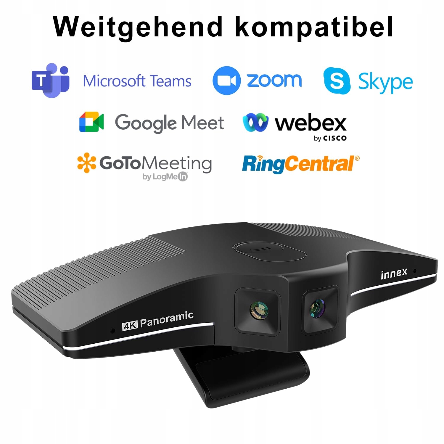 INNEX Kamera 4K Panorama 180° Z Mikrofonem Dla Windows Mac PlugAndPlay — miniatura 5