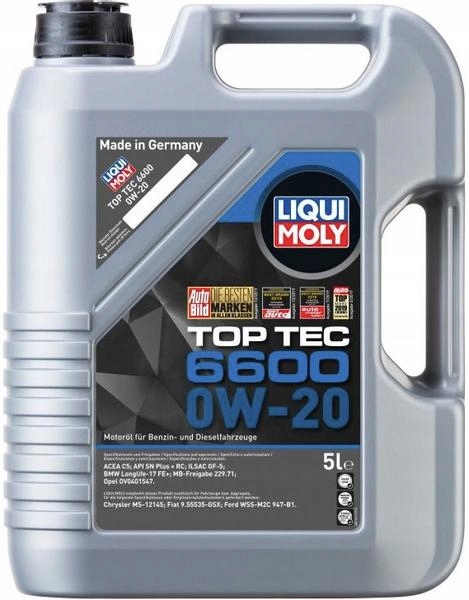 

Liqui Moly Top Tec 6600 0W20 C5 Api Sn Plus Rc 5L