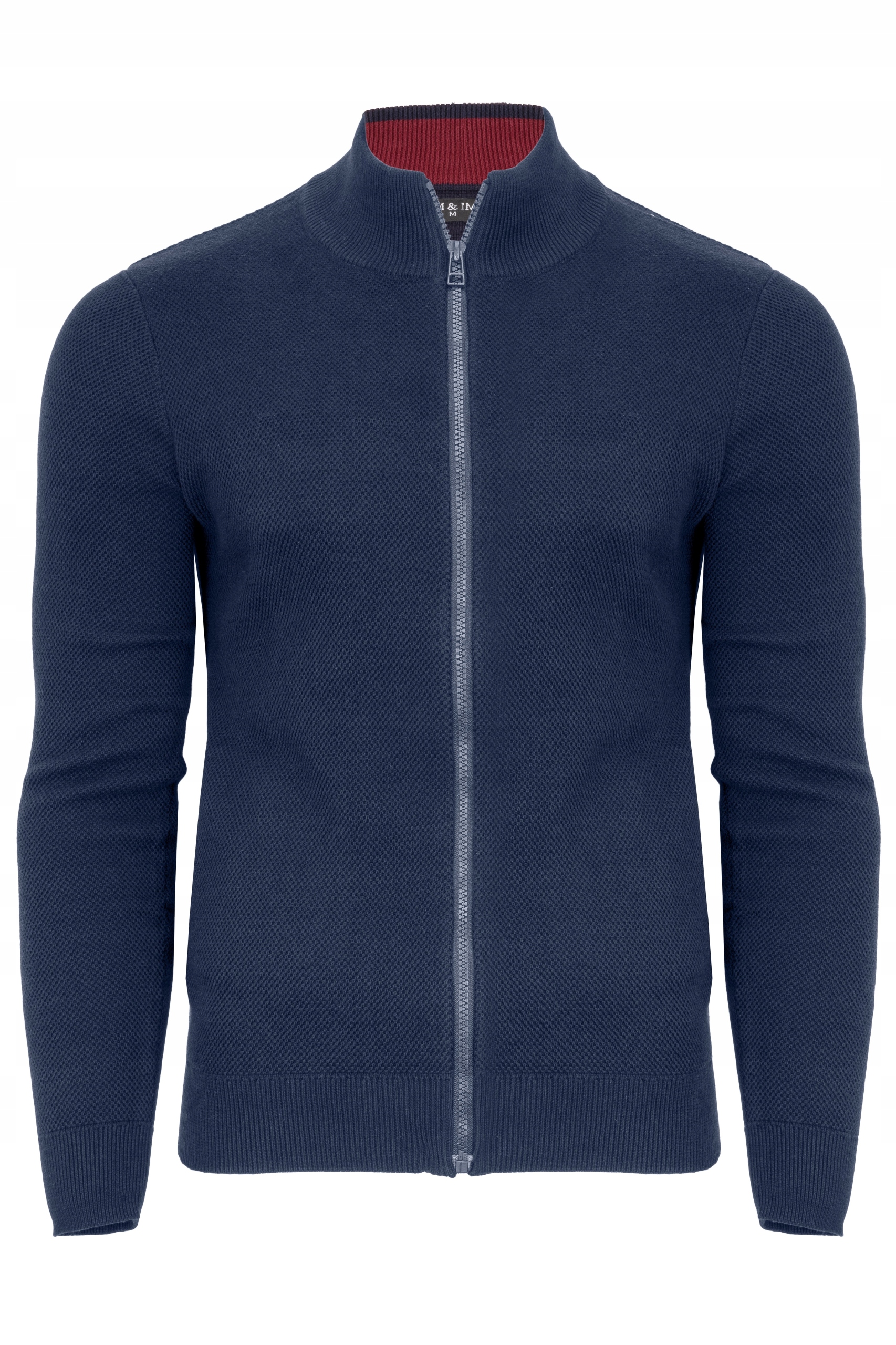 M&M pánský svetr kardigan s rozepínacím zipem námořnická modrá vel L