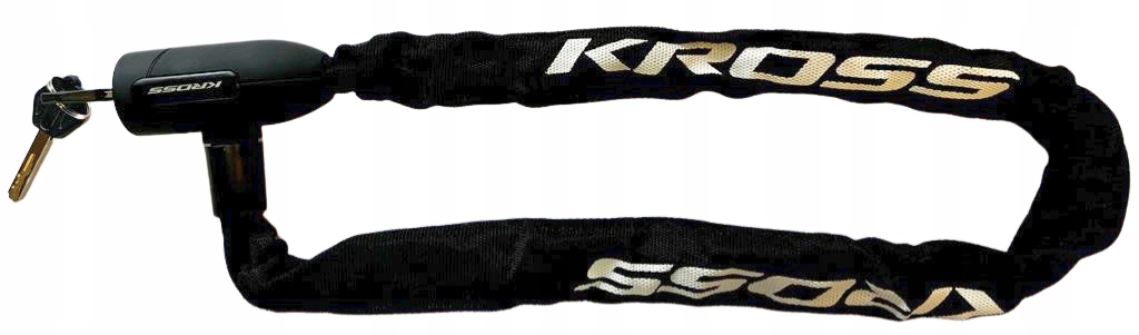 ZAPIĘCIE Rowerowe ŁAŃCUCH KROSS BLOKADA Zabezpieczenie Do Roweru Kluczyki Waga 490 g