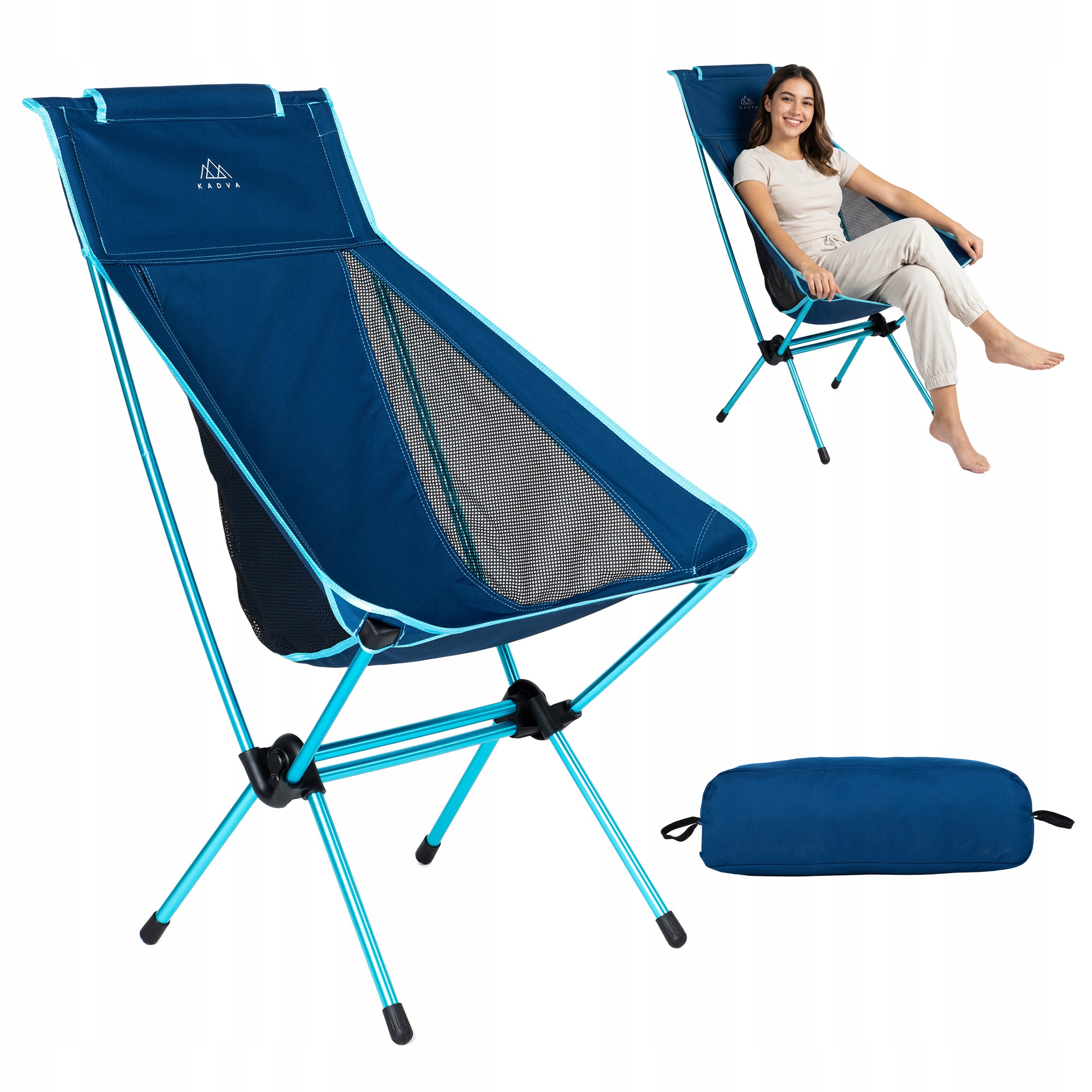 Turistická židle Kadva Sego Mid modrá Ventilace Rám Z Hliníku