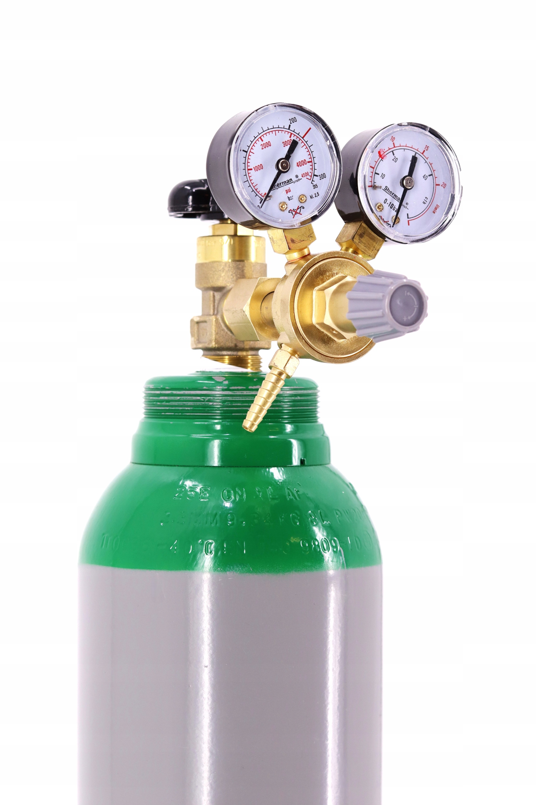 Lahev Argon 4.8 (99,998%) 8L 200BAR Kompletní Nová redukční ventil Mini