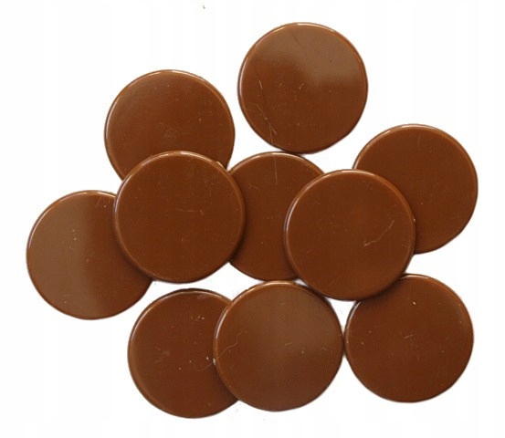 

Licznik żeton Brązowy 25x2 mm kpl. 10 szt. Wbm