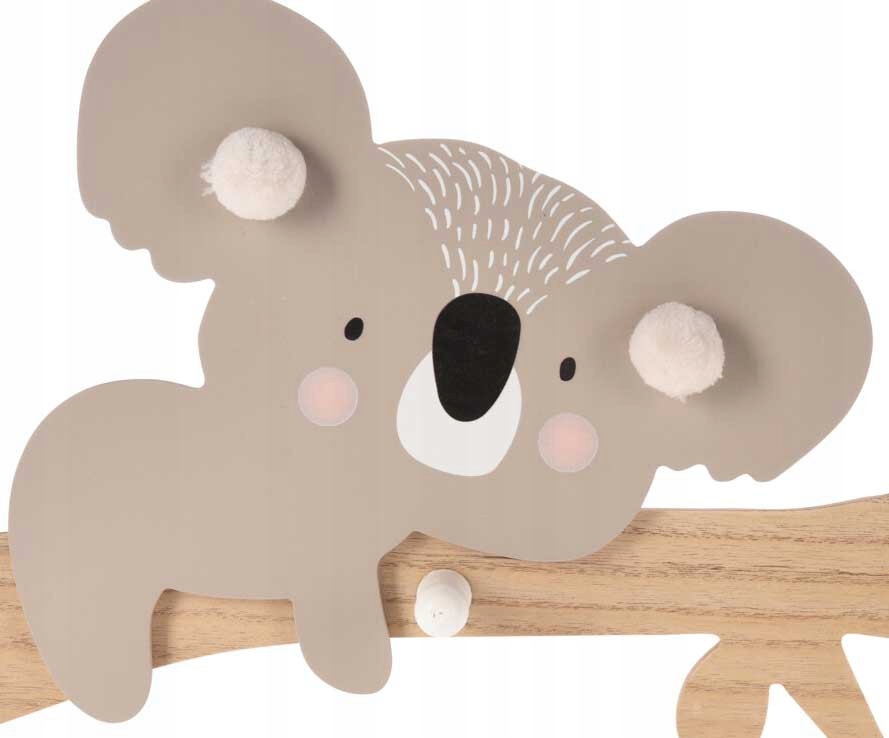 Dziecięcy wieszak Ścienny 3 haczyki KOALA DO POKOJU DZIECKA 48cm Haczyk Marka inna marka