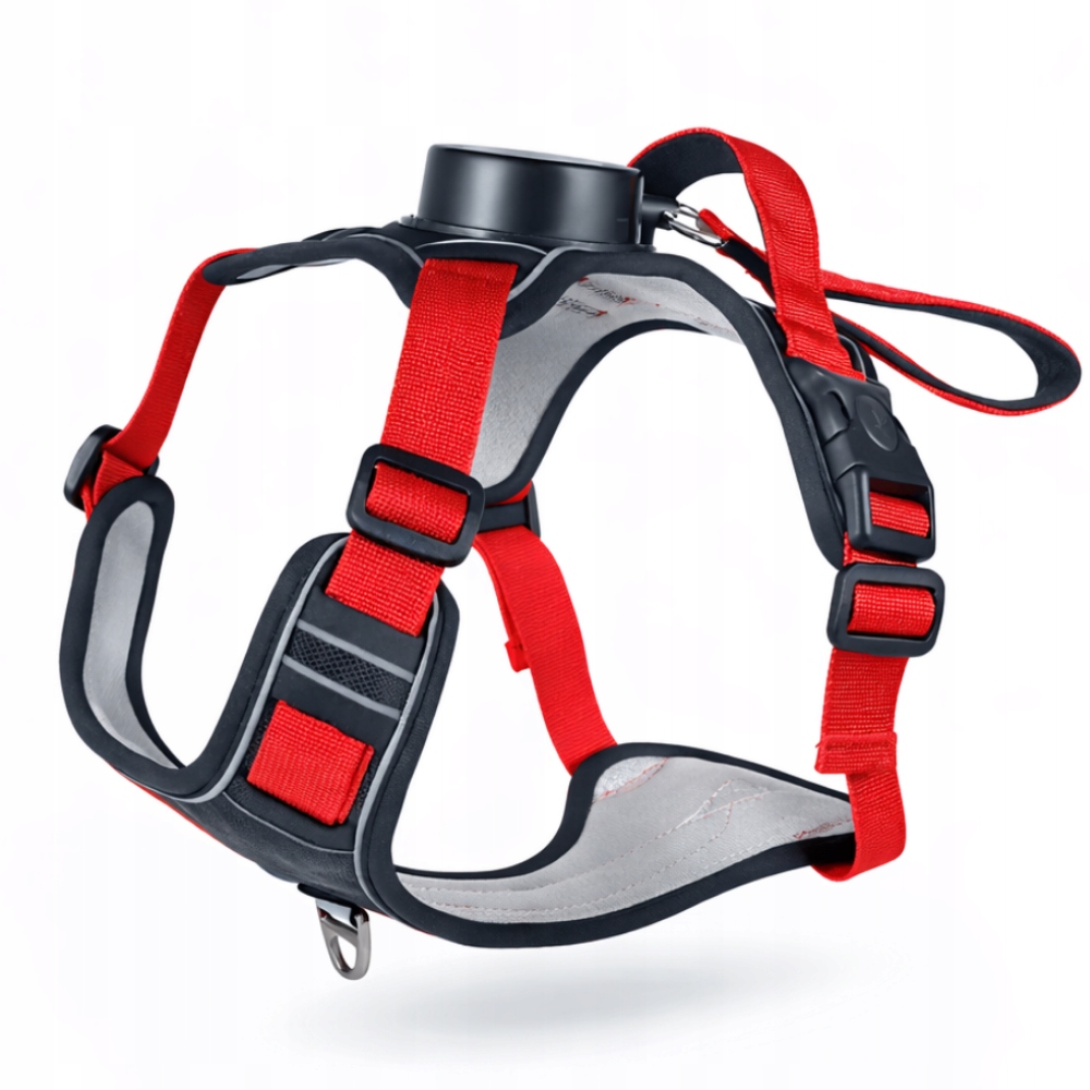 postroj pro psa s vestavěným vodítkem Guard, automatický 1,5M červený S