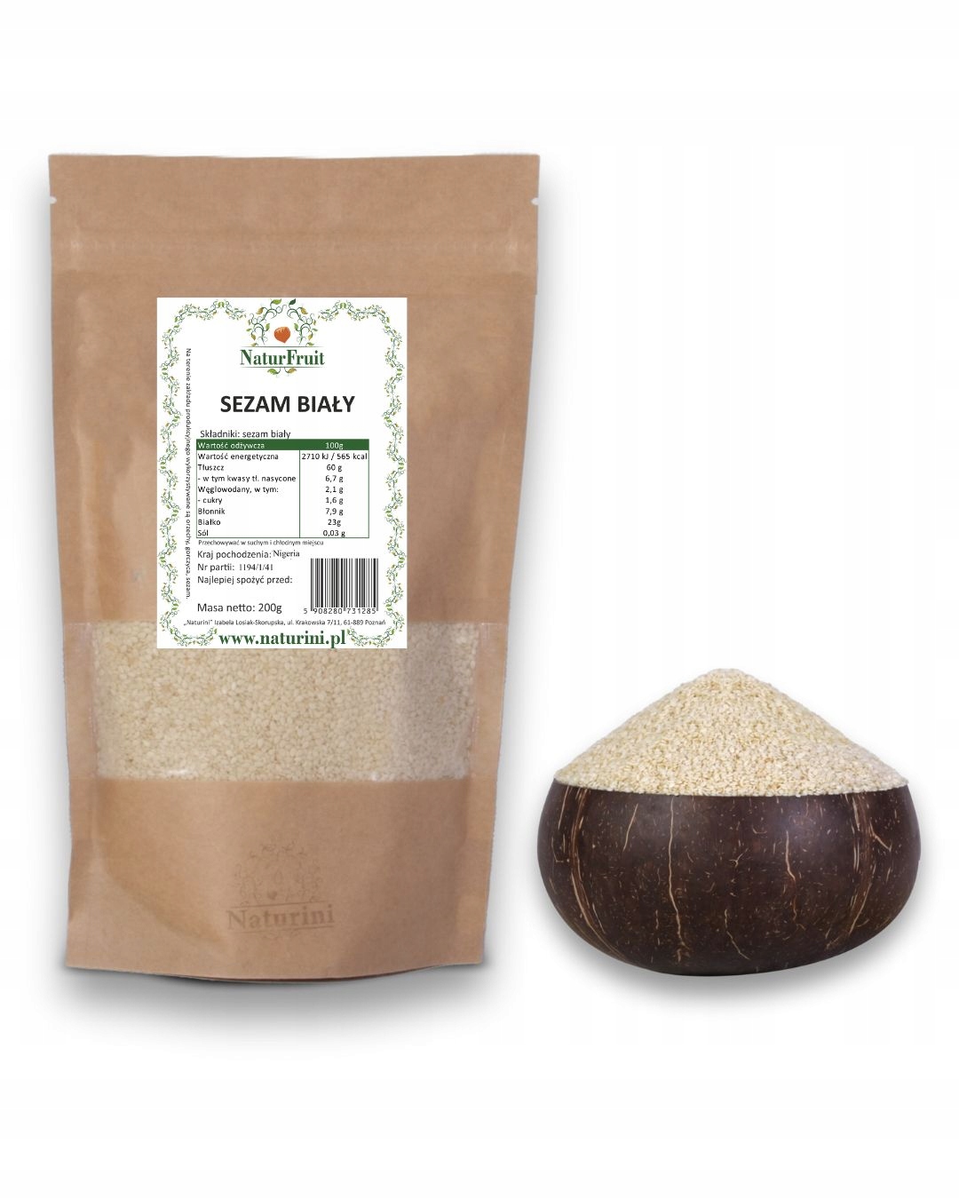 Sezam Biały 1kg Ziarno Naturalny