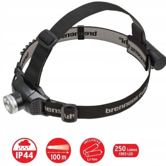 Налобний ліхтар перезаряджається Світлодіодний 250lm червоне світло