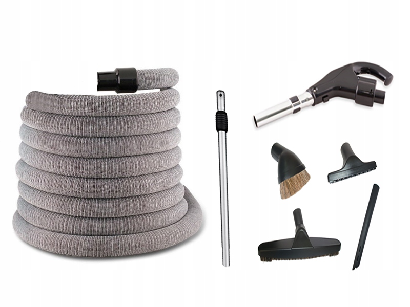 Čistiaci set Hadica Zaťahovaná Do Rúrky 9 m v puzdre Centrálny Vysávač