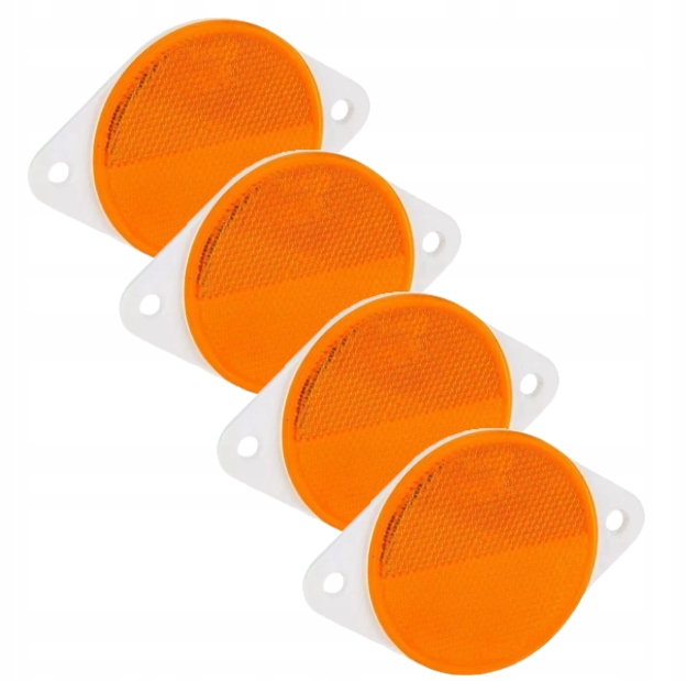 ZESTAW ODBLASKI x4 PRZYKRĘCANY ŻÓŁTY OKRĄGŁY 78 mm