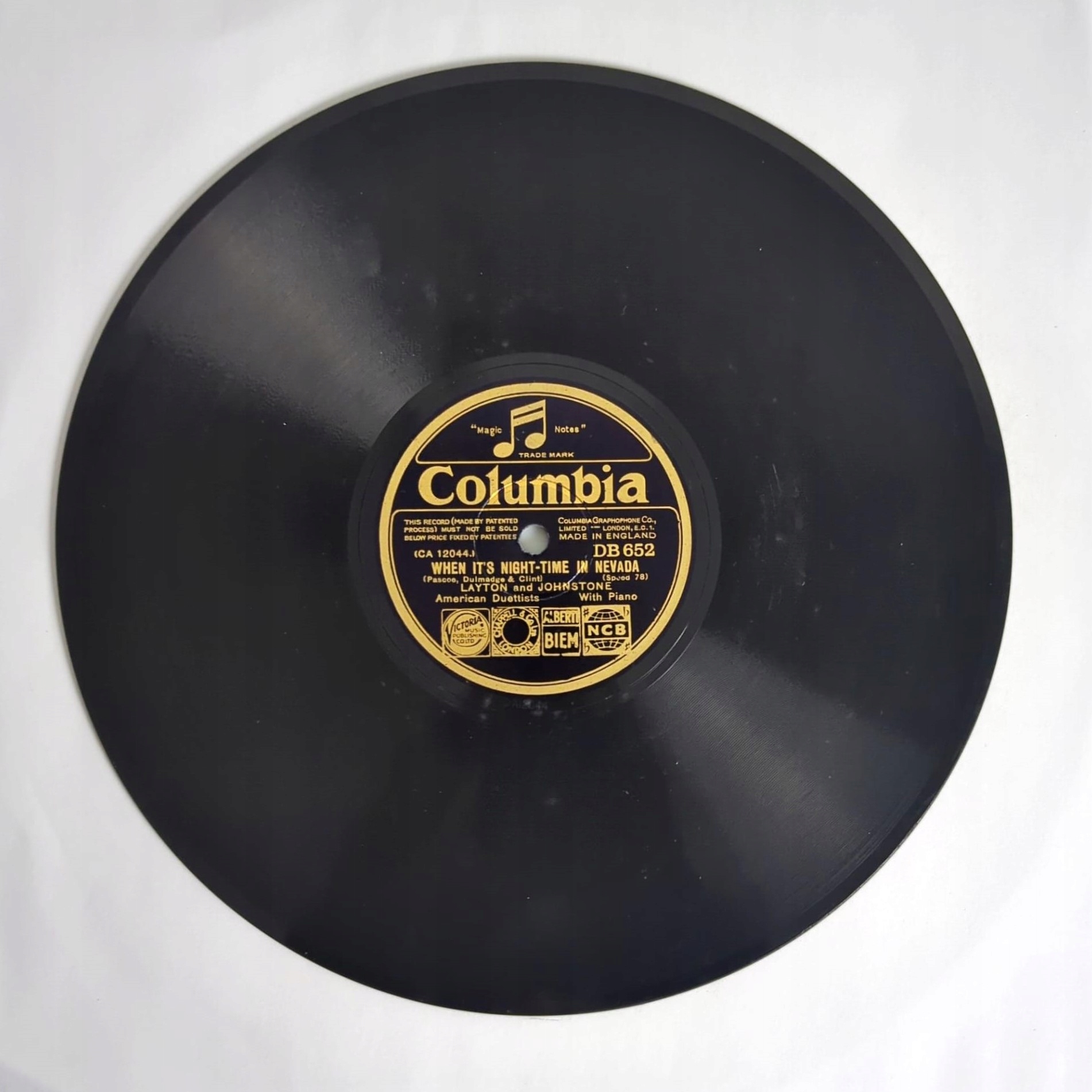 Layton & Johnstone Just One More Chanse / When It's Night DB652 Columbia