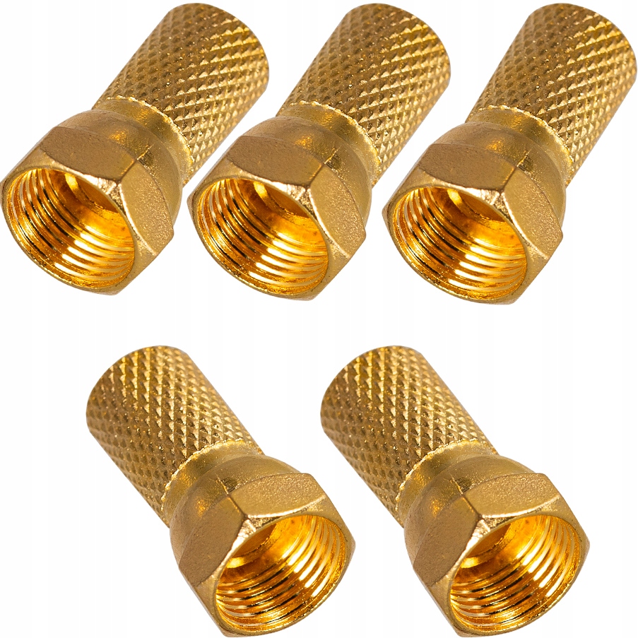 

Wtyk F Cu Gold Złoty Na Kabel 7,0 mm 5 Sztuk