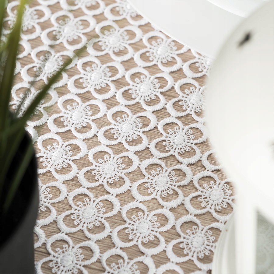 

Tkanina Obrusowa Gipiurowa 150 cm. Biel Gipiura