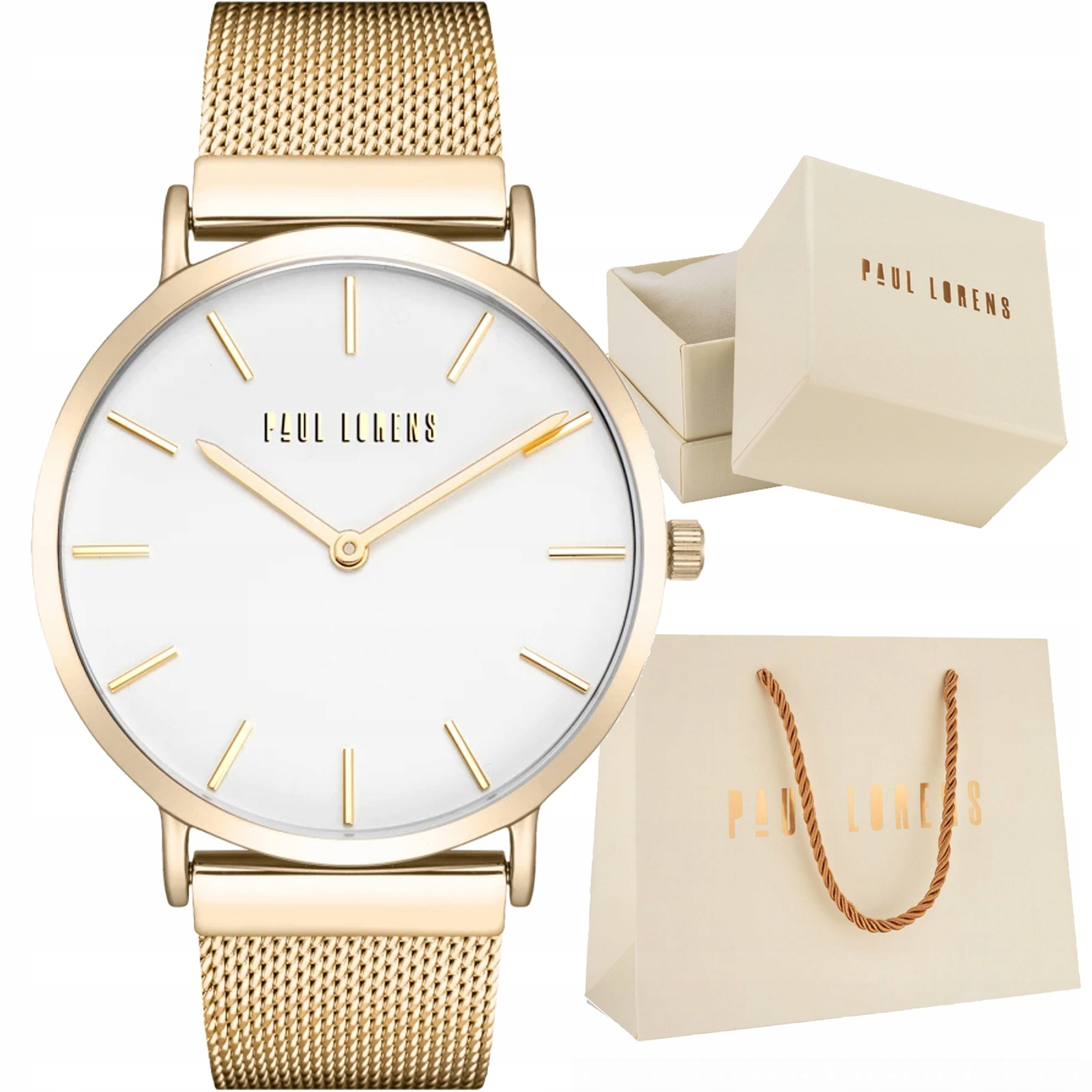 Dámské hodinky Na Síťce Mesh Paul Lorens 10771B-3D1 v balení včetně kabelky typu box