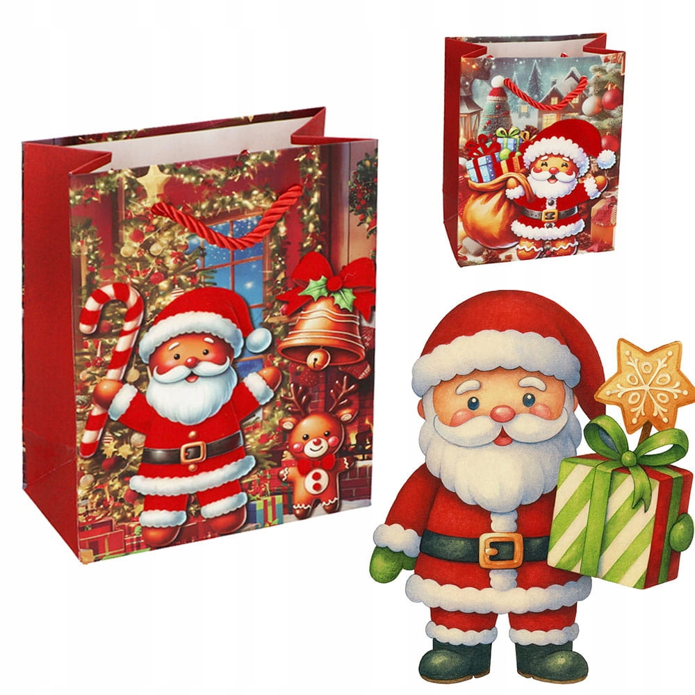 Dárkové Dárková Taška Mikuláš 32x26x10 CM MIX 12 Ks