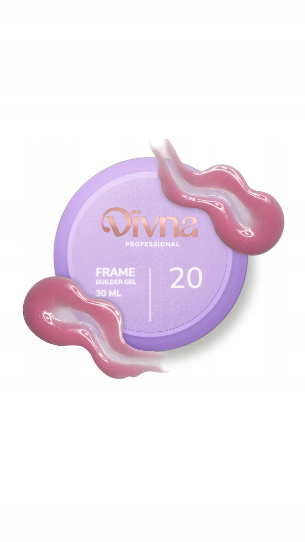 Divna Frame Builder Gel 20 30 ml stavební gel na nehty tmavě růžový