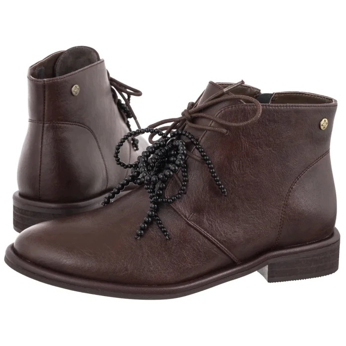 Dámské kožené boty Maciejka Hnědé K7787-23/00-7 Brown