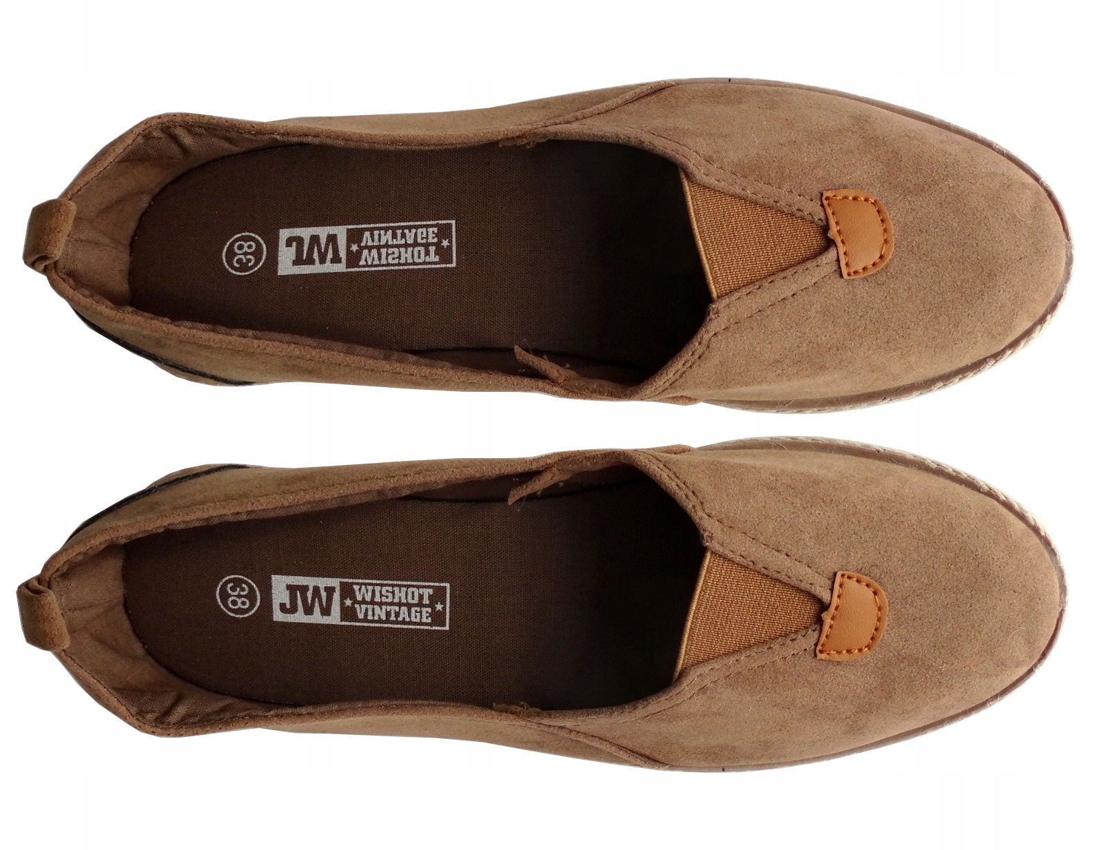 

Wygodne Brązowe Espadryle Damskie Tenisówki 38