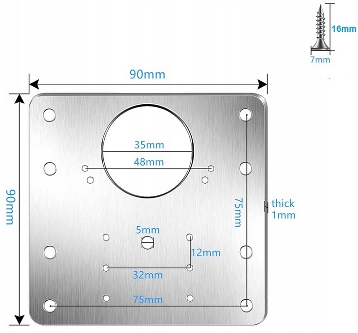 10x PŁYTKA NAPRAWCZA WYRWANYCH ZAWIASÓW SZAFKI Wysokość maksymalna 90 mm
