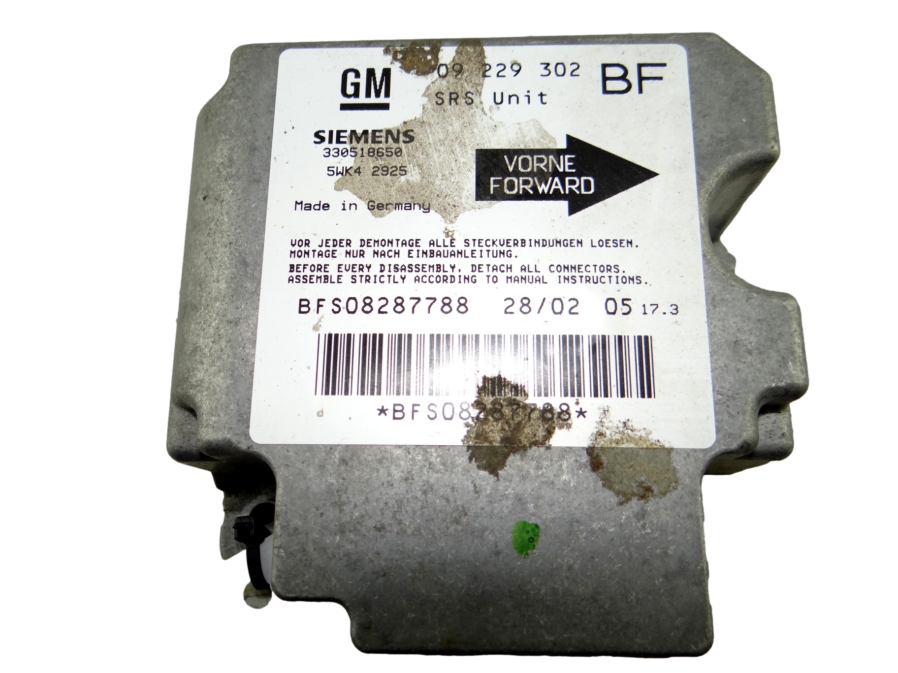 module SENSOR airbag OPEL ASTRA G 09 229 302