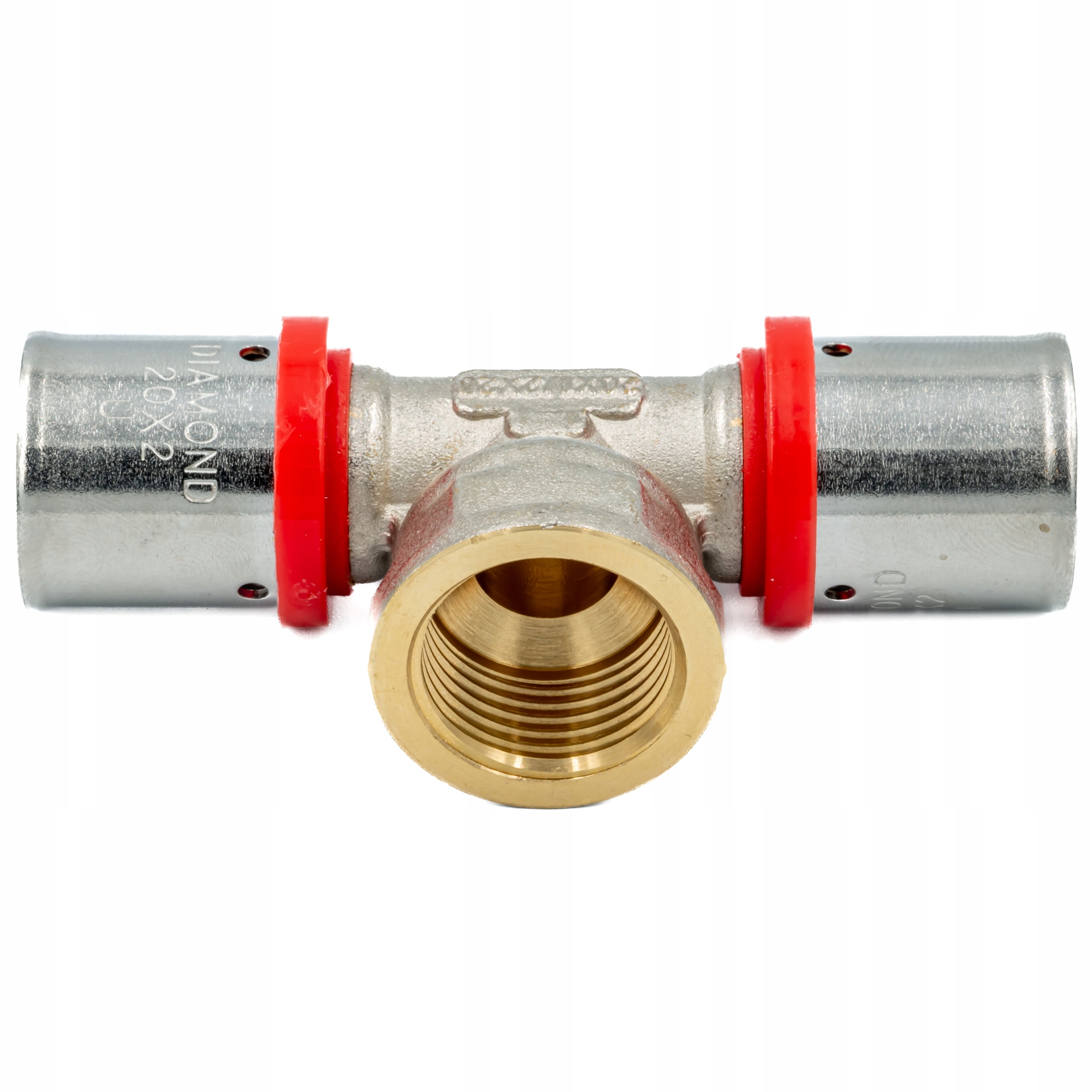 ZAPRASOWYWANY ZAPRAS TRÓJNIK REDUKCYJNY PEX ALUPEX 20x1/2x20 GW MOSIĄDZ Marka Diamond