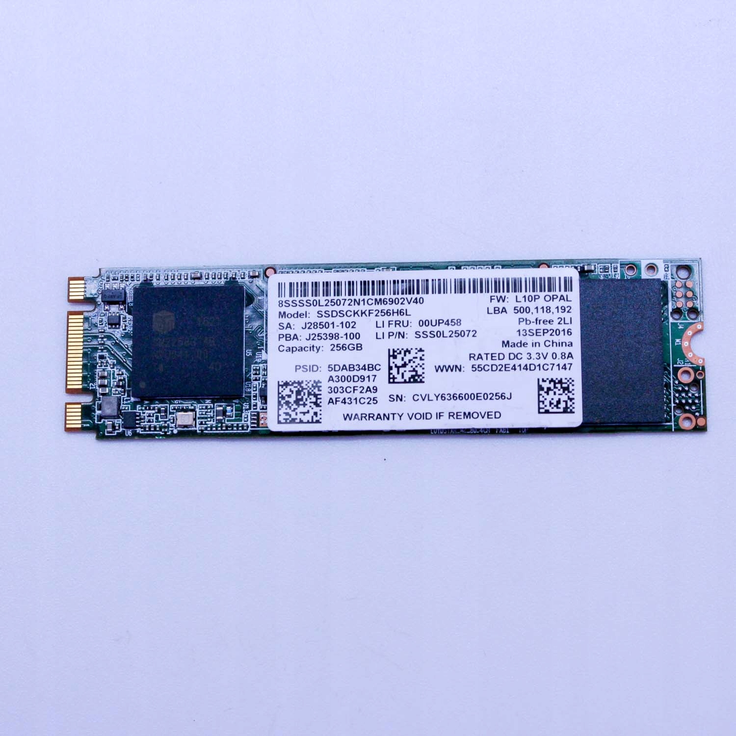 Intel SATA M.2 SSD 256 GB SSDSCKKF256H6L 00UP458