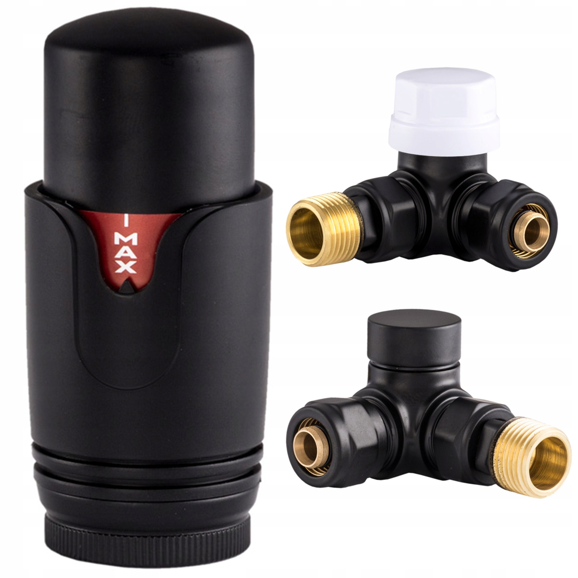 Termostatický Ventil Do Radiátora 3-OSÝ Napájací, Uzatvárací 1/2 Čierny