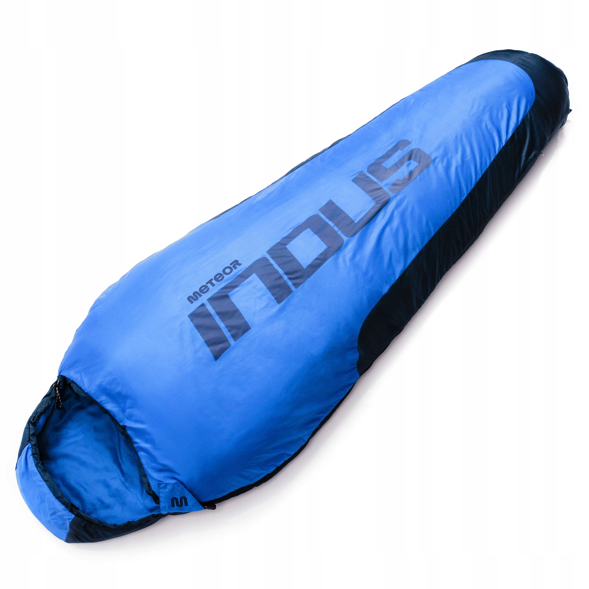 Turistický spací pytel mumie s kapucí teplý Meteor Indus 220 x 80 cm pravý