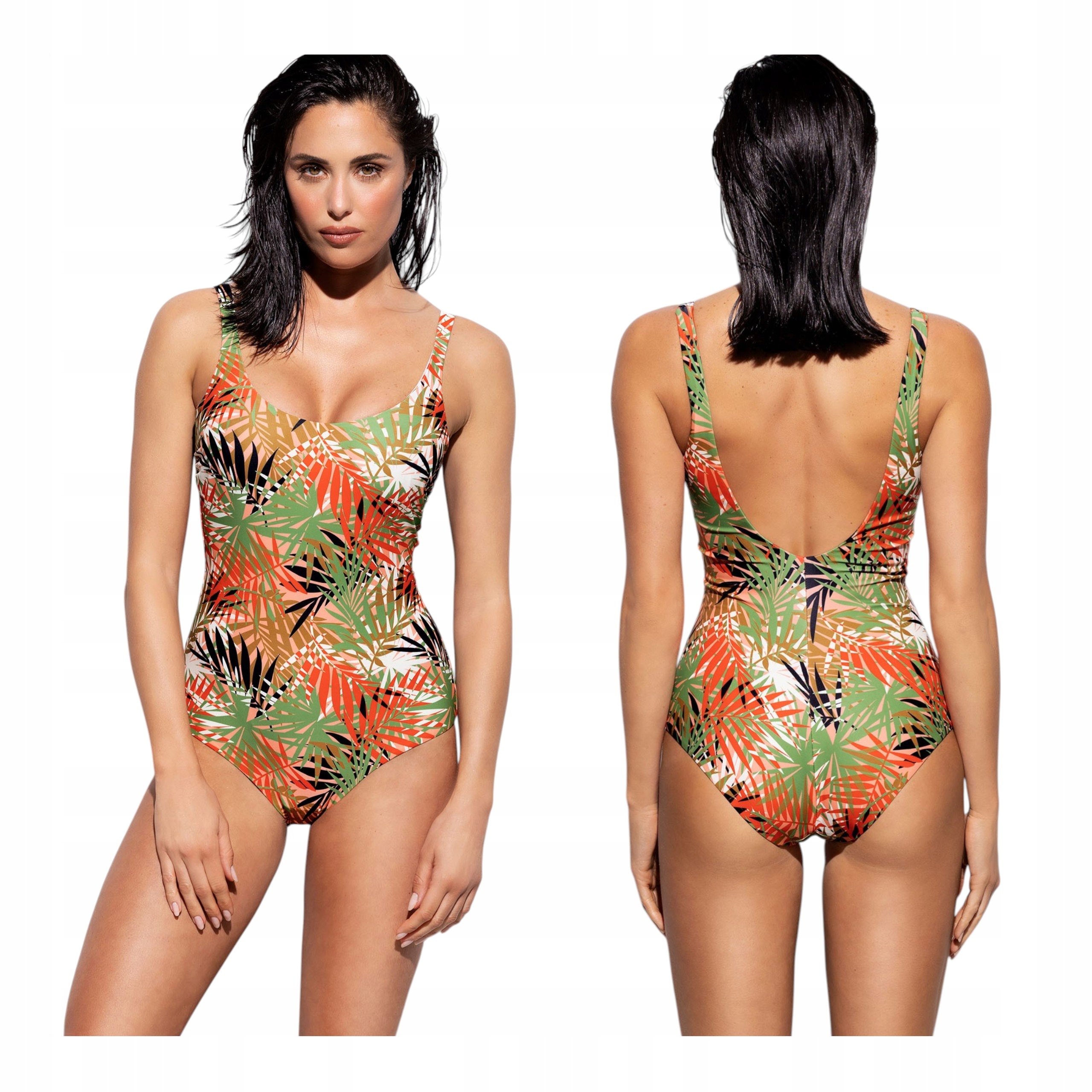 Jednodílné plavky plus size 90C s kosticemi