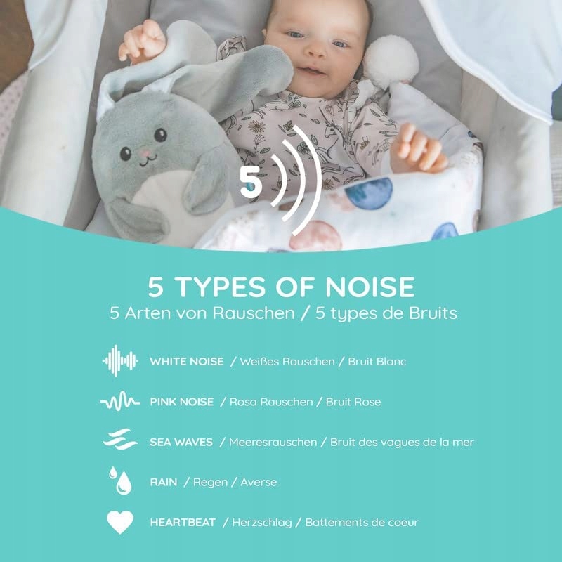 MyHummy Pluszak dla niemowląt z białym szumem Rodzaj pozytywki