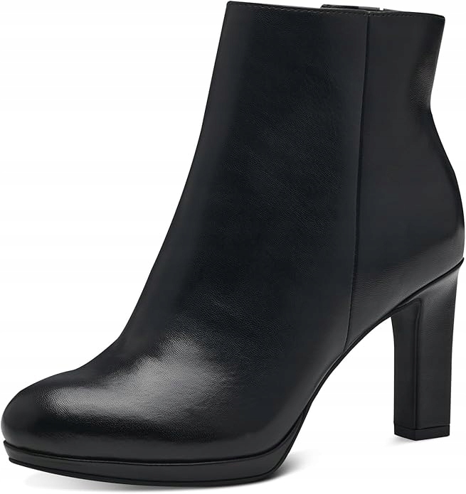 Marco Tozzi Černé Dámské Kotníkové Boty Z Lakované Kůže 41 6CA