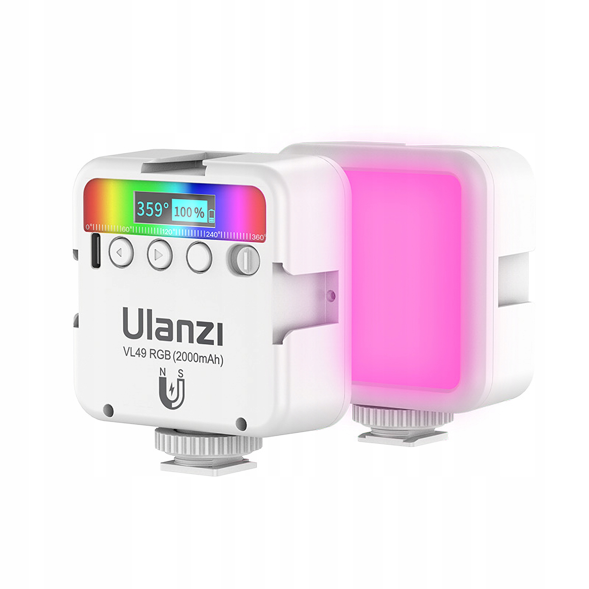 Ulanzi VL49 Led Rgb Diodiová Lampa 2500K-9000K Bílá 2000 mAh Bílá