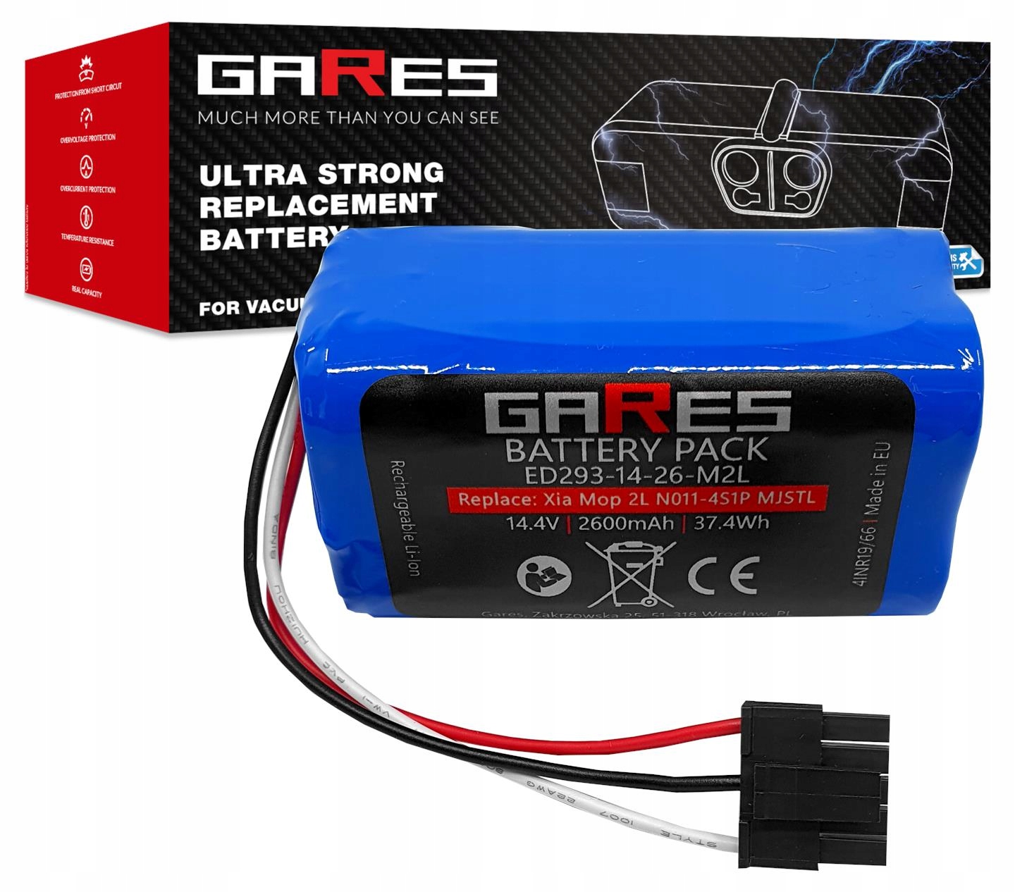 Akumulátor Gares pro iRobot Roomba řady Combo Essential Y011040 14,4V 2,6Ah